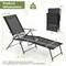 2 Piece Patio Folding Chaise Lounge Chairs Recliner With 6-level Backrest
